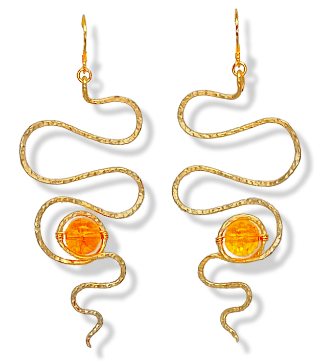 Kundalini Earrings -Citrine