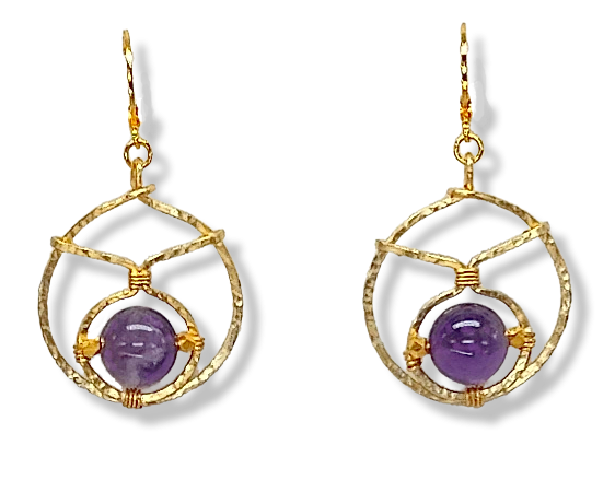 Oba mini Earring -Amethyst