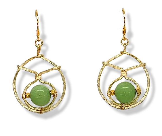 Oba mini Earring -Green Aventurine