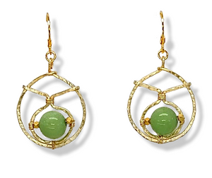 Oba mini Earring -Green Aventurine