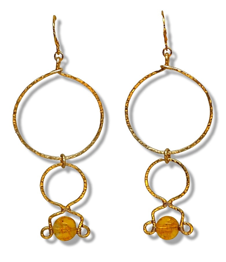 Omega Earring -Citrine